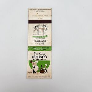 Vintage Matchbook Pea Soup Andersen's Buellton California 1950s Ephemera